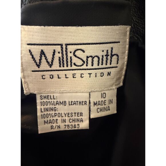 Vintage 90s Willi Smith Lambskin Leather Trousers Size 10 Mid Rise - Picture 3 of 6